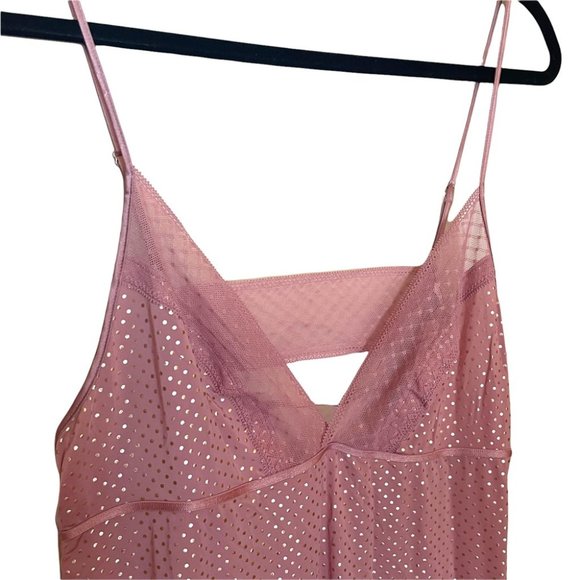 GUC Victorias Secret pink with gold polka dots negligee size XL - Picture 2 of 5